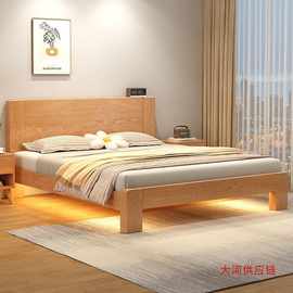 橡胶木床实木经济型1.2米出租屋现代简约双人床1.8米家用主卧特价