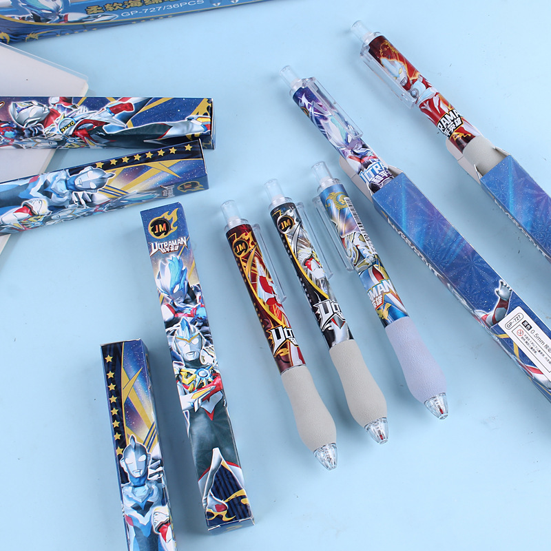 GP - 727 Ultraman bolígrafo ciego estudiante bolígrafo neutro de secado rápido 0.5mm bolígrafo negro de agua de agarre suave bolígrafo de descompresión