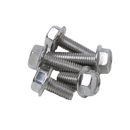 304 stainless steel flange surface screw external hexagonal toothed anti-slip flange bolt M5M8*250M8*500-M12