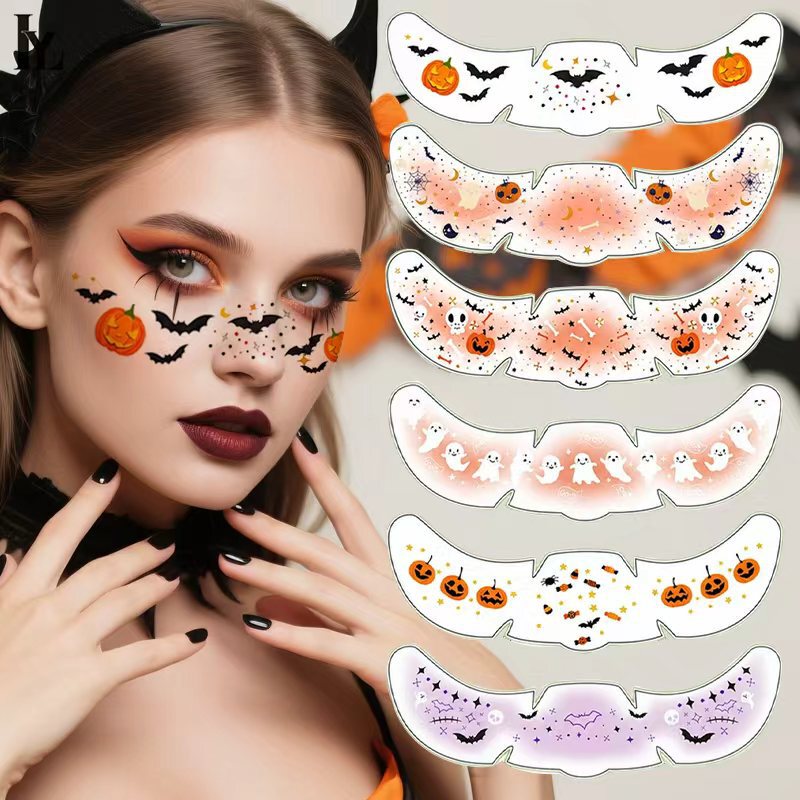 Cross-border Halloween makeup tattoo stickers, waterproof freckle stickers, cartoon children's makeup stickers, cute temporary face stickers, European and American style Cross-border Halloween makeup tattoo stickers, waterproof freckle stickers, cartoon children's makeup stickers, cute temporary face stickers, European and American style