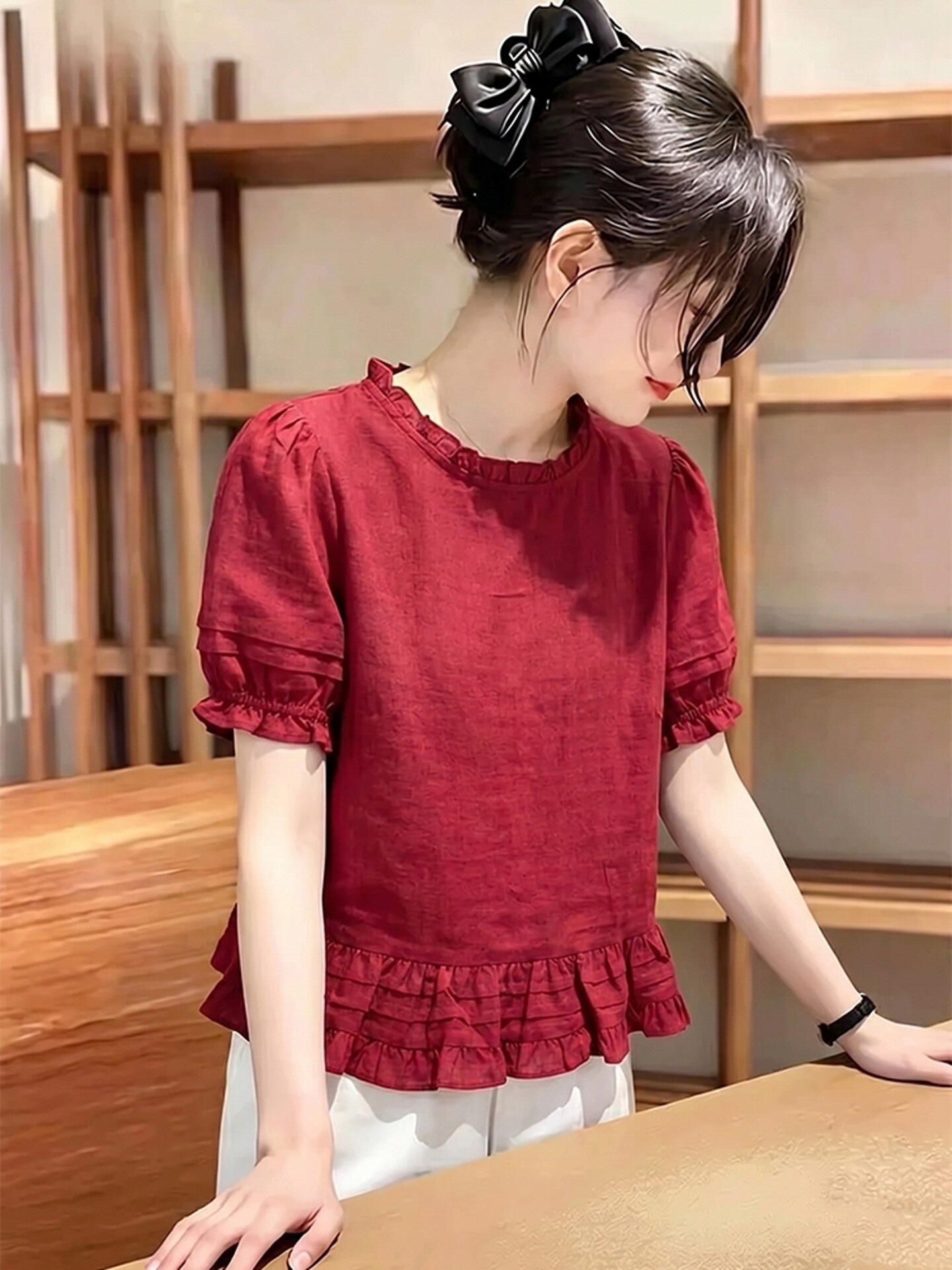 Red summer shirt