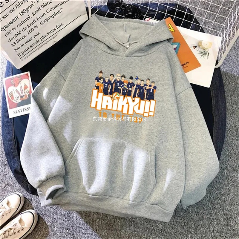 New Japanese Anime Volleyball Manga Print Hoodie Women's Hoodie Hip-Hop Wool Women's Sweatshirt