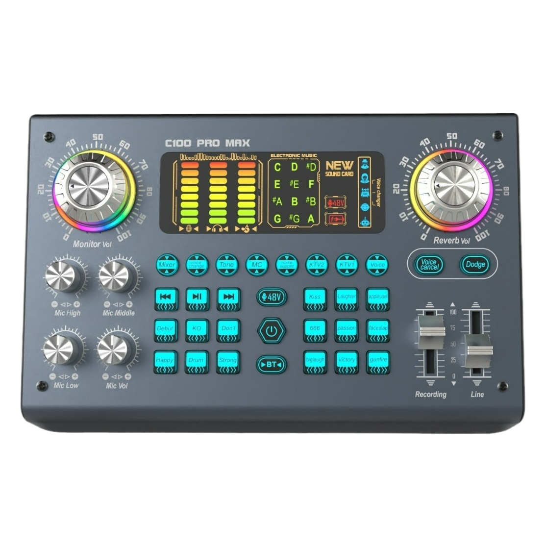 C100 tarjeta de sonido transmisión en vivo juego completo karaoke Bluetooth al aire libre teléfono móvil grabación profesional canto transmisión en vivo