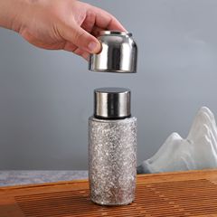 高颜值纯钛保温杯双层真空钛杯户外便携迷你保温杯茶水分离杯