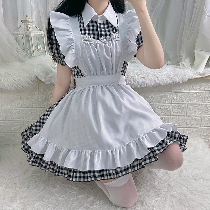 Японское кофейное платье, костюм, комплект, стиль лолита, косплей