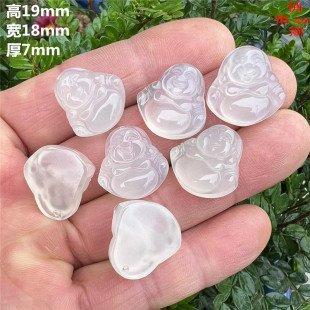 Manufacturer Wholesale White Chalcedony Agate Small Buddha Pendant Pendant Jade Gift Tassel Inlaid Accessories