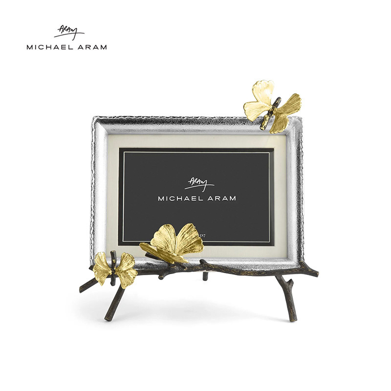 American Michael Aram Butterfly Ginkgo Handmade Photo Frame Decoration Home Decoration 6 Inch 7 Inch Photo Album Frame Gift