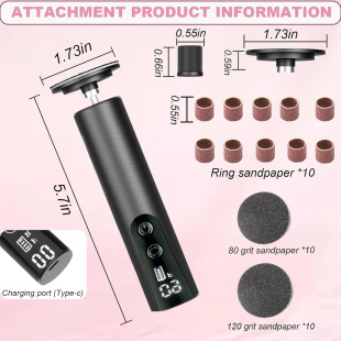 2 in 1 Electric Manicure Foot Callus Remover, Rechargeable 9 Gear Speed Controller Electric Foot File