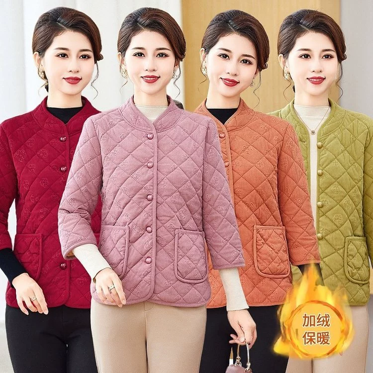 Среднее и старое женское осеннее и зимнее пальто с рукавами