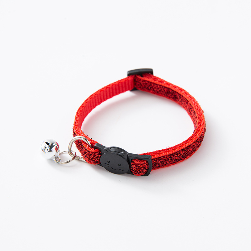Collar de gato para mascotas con campana Collar de cara de gato con hebilla de seguridad Anillo de gato Collar de vellón de cebolleta Cadena linda