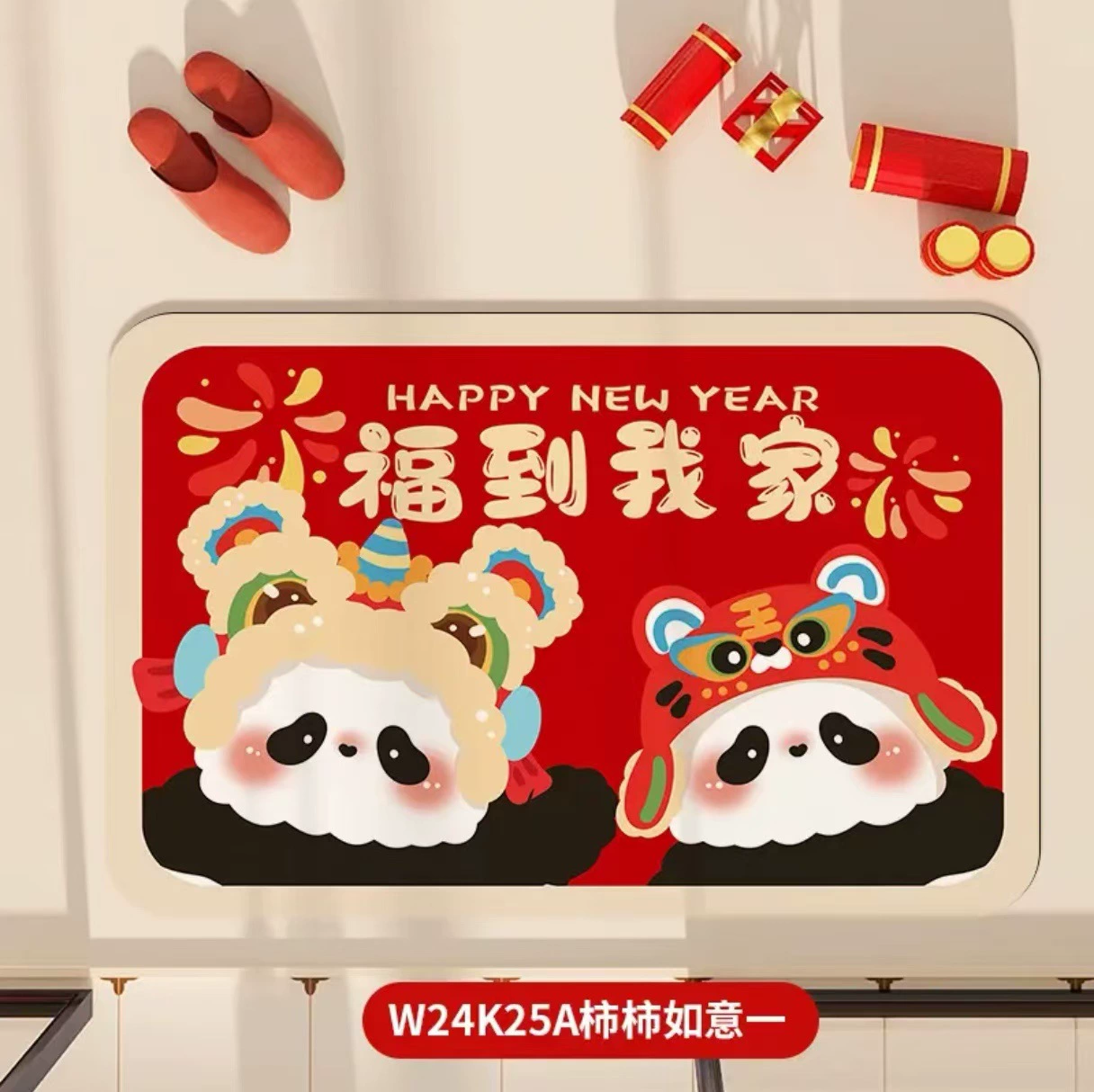 Благословение мой дом панда новогодний коврик для домашнего использования диатомовая грязь коврик для ванной комнаты коврик для ног