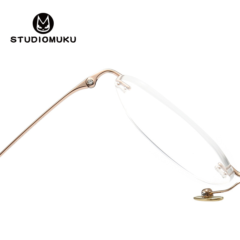 Gafas de madera STUDIOMUKU Marco de gafas sin marco simple y cómodo Marco de gafas sin marco para mejorar el gusto