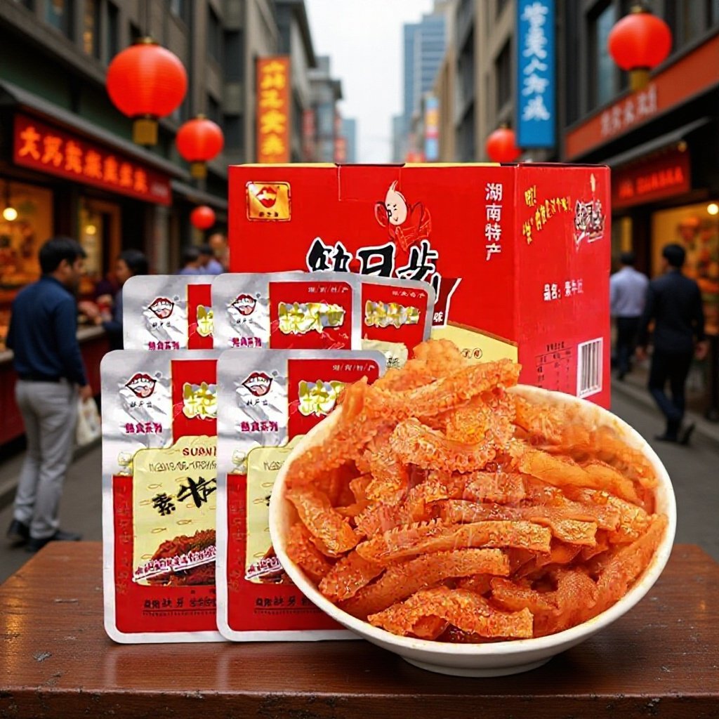 Spicy Vegetarian Beef Tripe, Spicy Vegetarian Beef Tendon, Spicy Vegetarian Ear Tips, Crispy Bone Snacks, Wholesale Vegetarian Meat Spicy Strips, Internet-Famous Yiyang Specialty