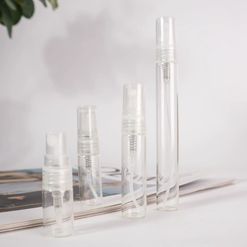 Миниатюрный стеклянный флакон для духов с распылителем 2345 мл, прозрачный стеклянный портативный флакон для проб духов