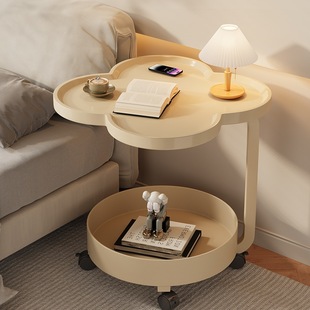 Home Bedside Table Creative Sofa Side Table Movable Storage Rack Bedroom Balcony Mini Table Small Apartment Coffee Table