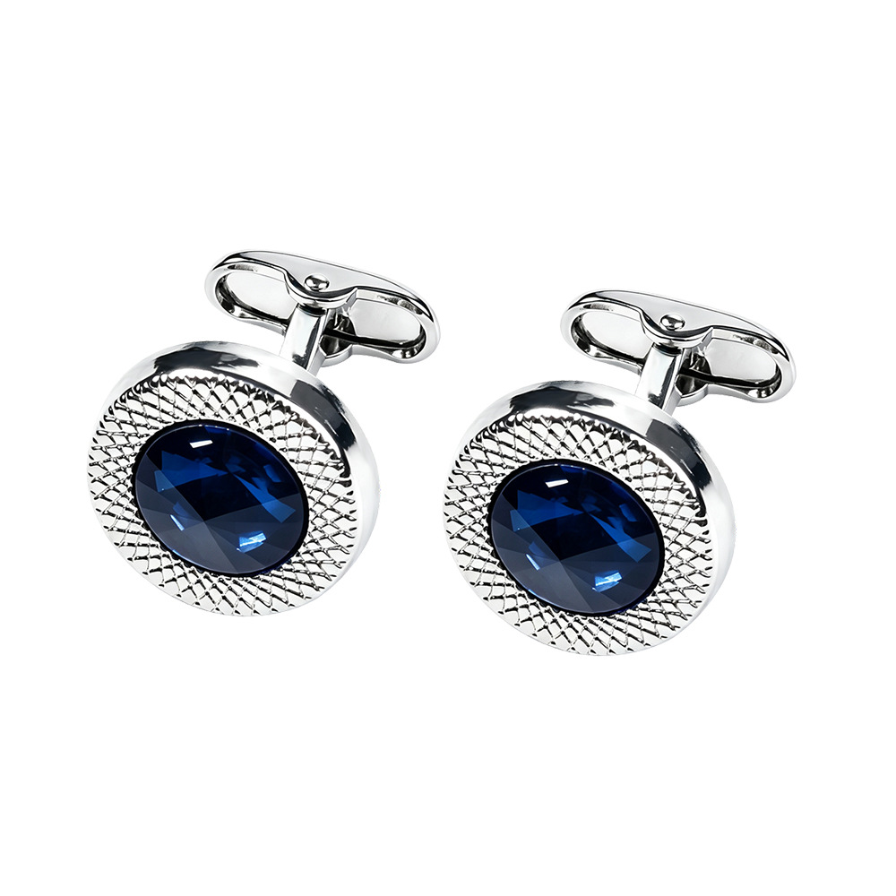 Gemelos redondos transfronterizos de Amazon, gemelos de cristal austriaco estilo francés, gemelos de negocios para hombre, gemelos con diseño retorcido. image 12
