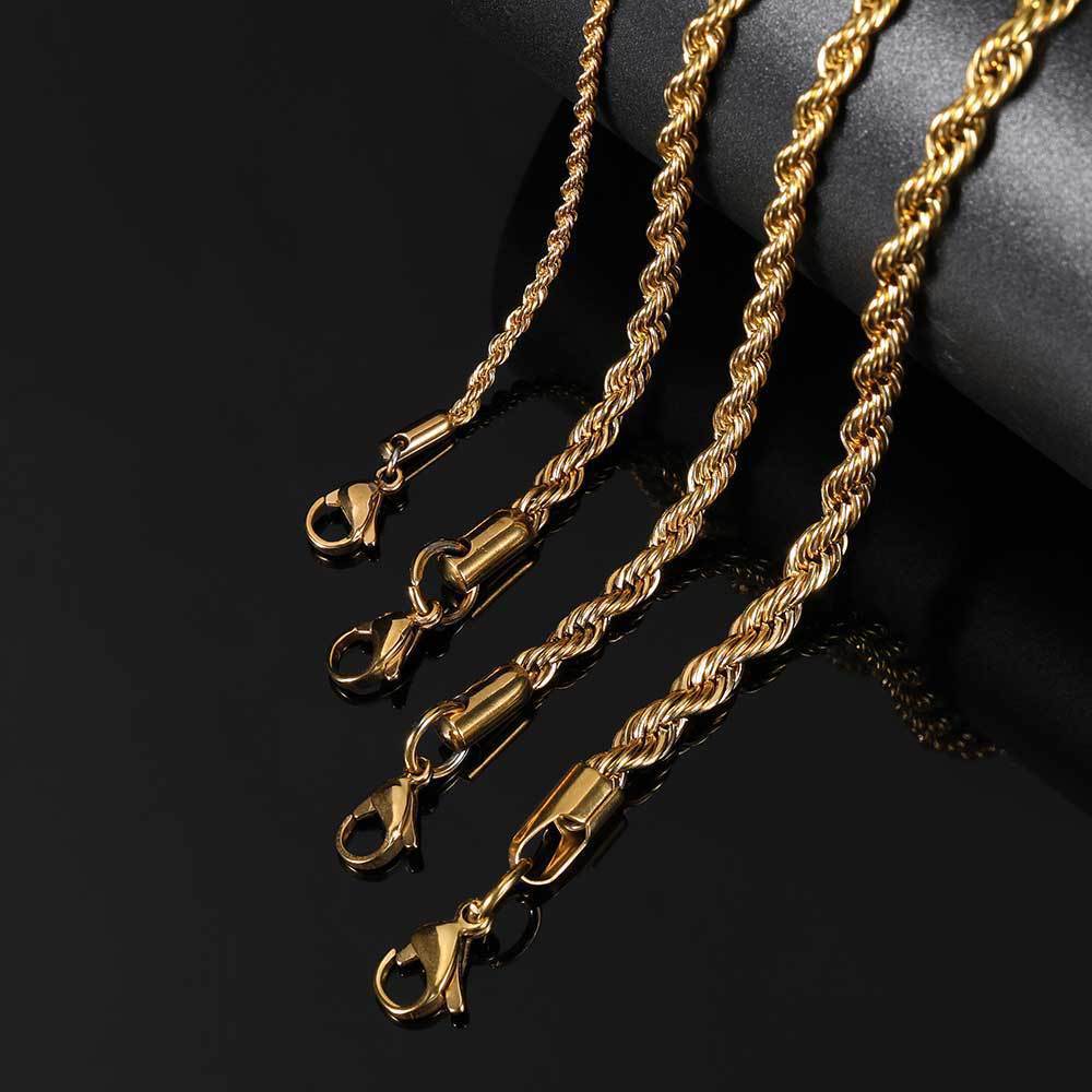 Colar de corrente dourada para homem estilo hip-hop aço_voghion.com
