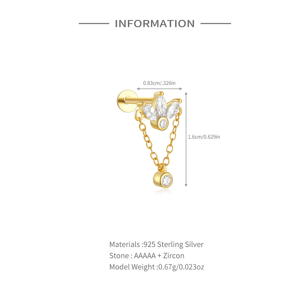 1 Piece 925 Sterling Silver Devil's Eye Star Moon Ear Studs display picture 2