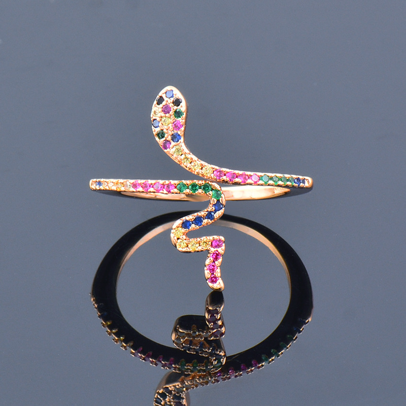 Fashion Snake Alloy Plating Inlay Rhinestones Womenu0027S Open Ring 1 Piece