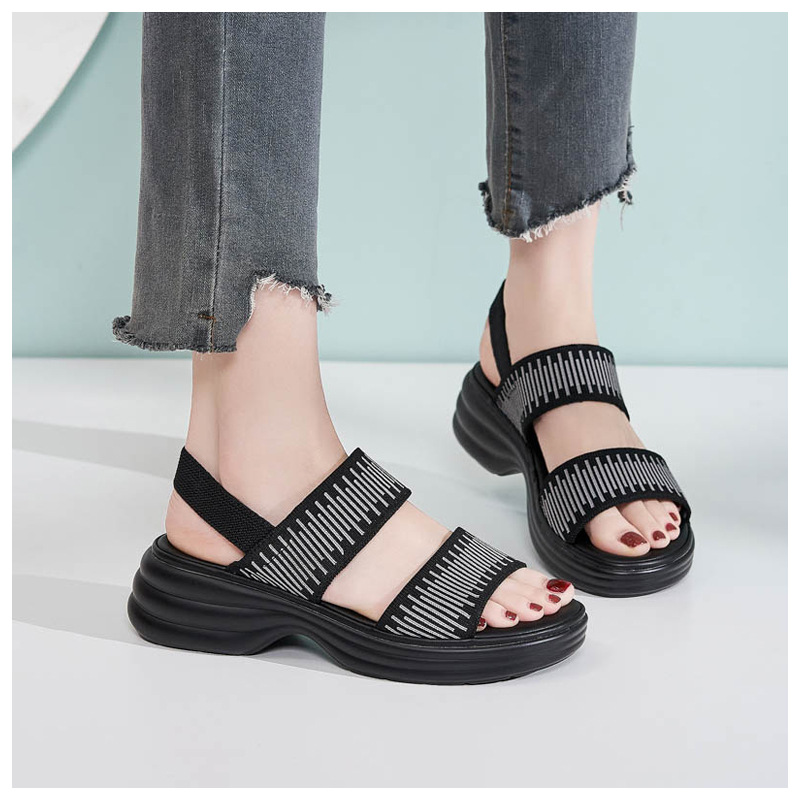 Dép sandal nữ đế dày quai chữ V mùa hè chống trượt — Màu đen, Màu xám, Màu mơ chi tiết 17