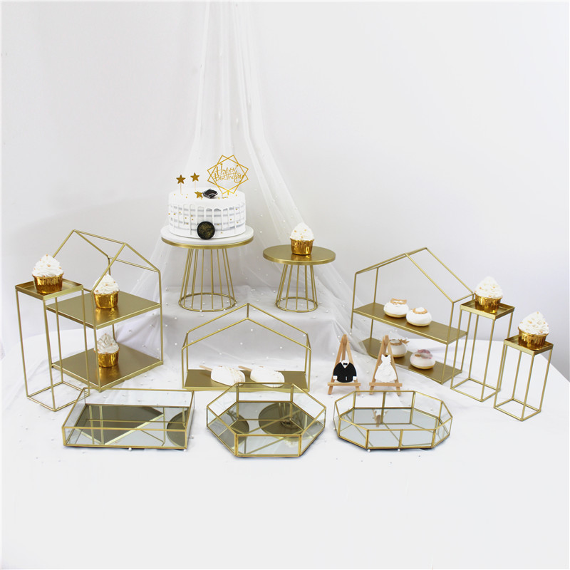 Decoración de mesa de postre de estilo europeo soporte de exhibición té de la tarde plato de merienda estante de la torta comida fría té romper la mesa decoración Arreglo de La boda
