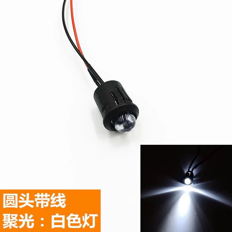 Светодиод 8 мм 3V/5V/6V/9V/12V малогабаритный круглый светодиодный элемент, 12 мм, черная изоляционная гильза, провод 20 см