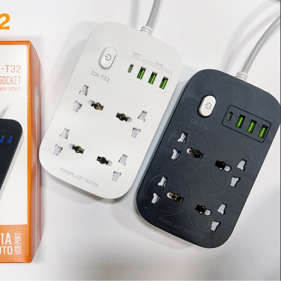 CX-T32中东东南亚插座热销USB方型创意插座排插家用带线智能插排
