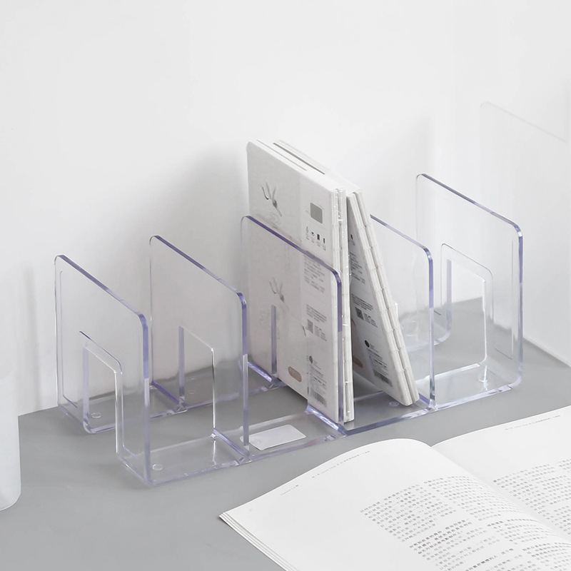 Acrylic bookends vertical Reading frame classification Set box thickening Partition frame Cosmetics fixed originality Display rack