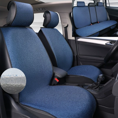 Seat Cover, Summer Half-Enclosed Cushion | Seat cushion, seat cover - blue-five-seater-vehicle