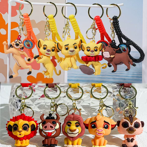 2025 New Lion King Keychain Cute Lion Simba Key Chain Anime Backpack Car Pendant Wholesale