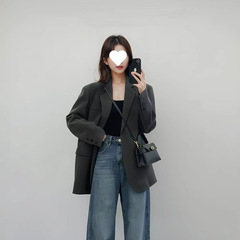 灰色西装外套女2025新款春休闲气质名媛高小个子成都超火西服