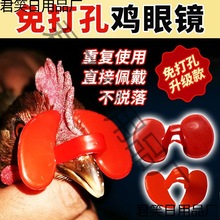 鸡用眼镜栓夹式鸡眼镜防啄打架栓新型不穿鼻孔小鸡中号鸡眼罩