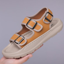 夏季露趾凉鞋沙滩鞋轻便EVA发泡底潮流休闲防滑手工大码48-49凉鞋