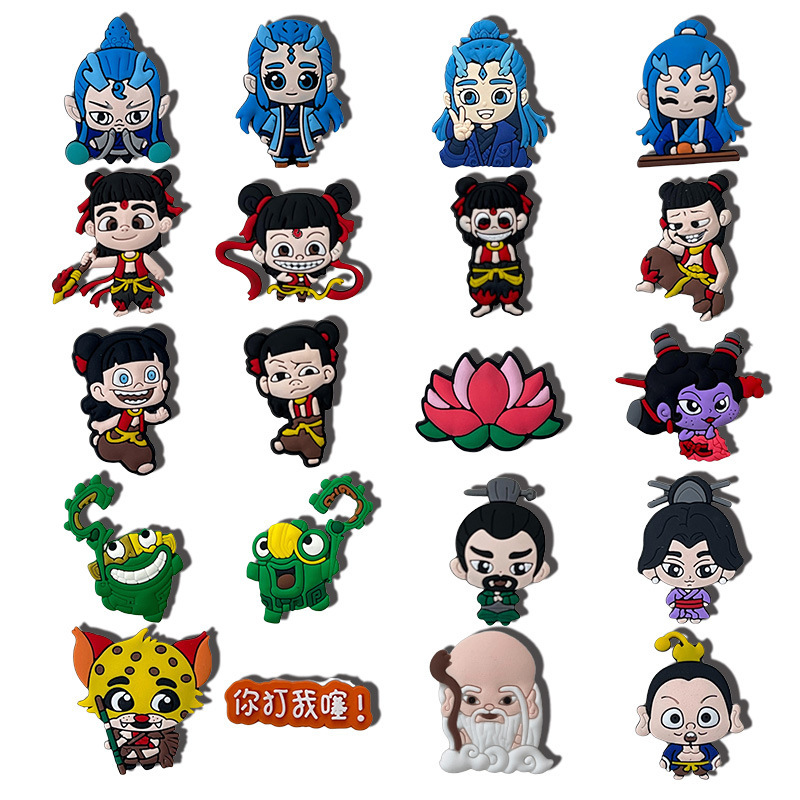 Direct Sales of Nezha Series Clog Shoe Charms, Pvc Soft Rubber Shoe Decorations, Wholesale Direct Sales of Nezha Series Clog Shoe Charms, Pvc Soft Rubber Shoe Decorations, Wholesale