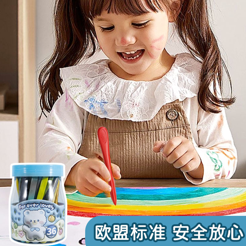 Crayones de Plástico Triangulares Lavables de Dibujo para Niños y Jardín de Infantes