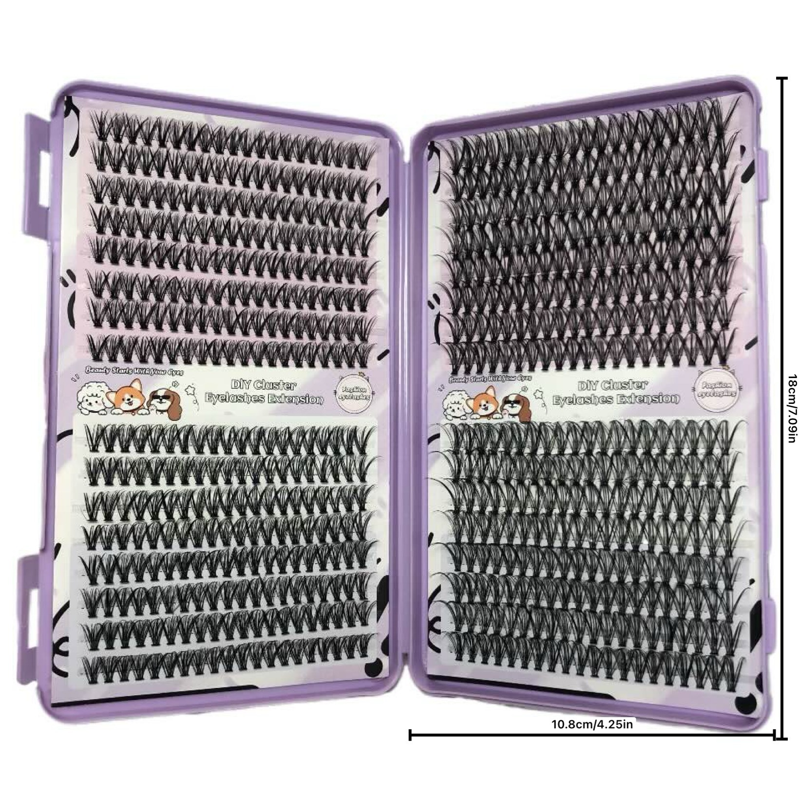 Serie de pestañas postizas transfronterizas Libro de pestañas de comercio exterior Pestañas postizas en inglés completas Pestañas postizas de gran capacidad, pelo segmentado de un solo racimo