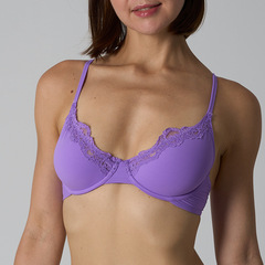 FITS UNLINED FULL COVERAGE BRA レースパッドなしアンダーワイヤー下着フレンチブラジャー女性用