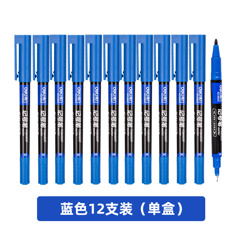 De Li marca de lápiz de línea de gancho para el artista doble cabeza aceite marca impermeable lápiz 6823