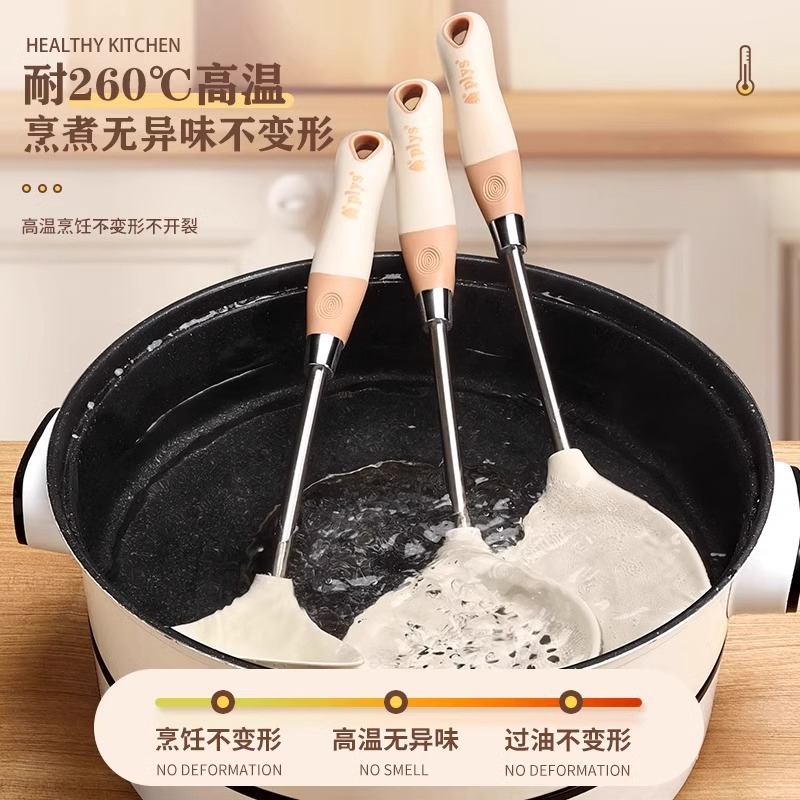 Caja antiadherente de cocina resistente a altas temperaturas, pala de cocina de grado alimenticio, conjunto de utensilios de cocina domésticos 1102 puede