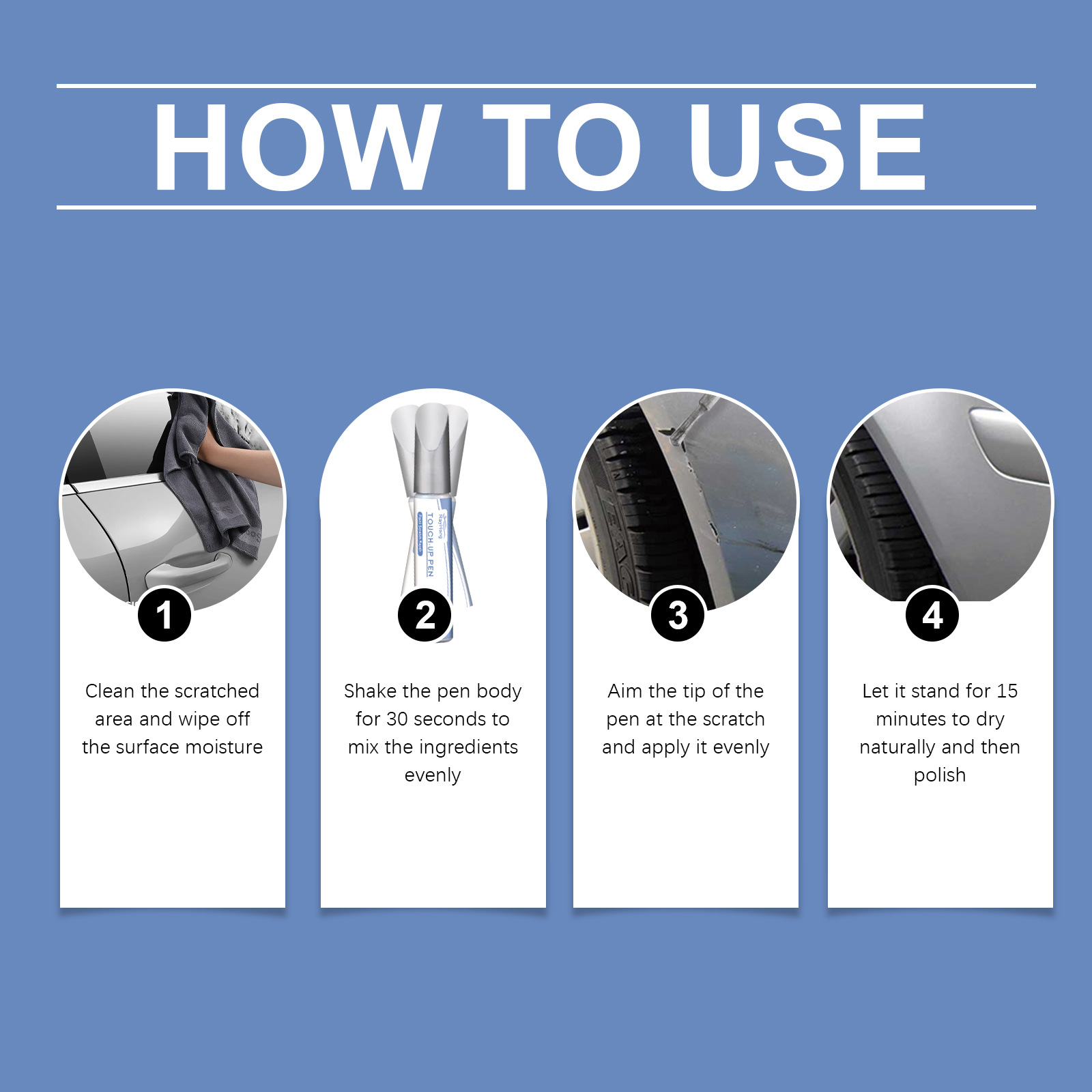 Rayhong Car Fine Scratch Care Pen Anti-Rust and Waterproof DIY Metal Wheel Hub Covering Car Paint Care Pen