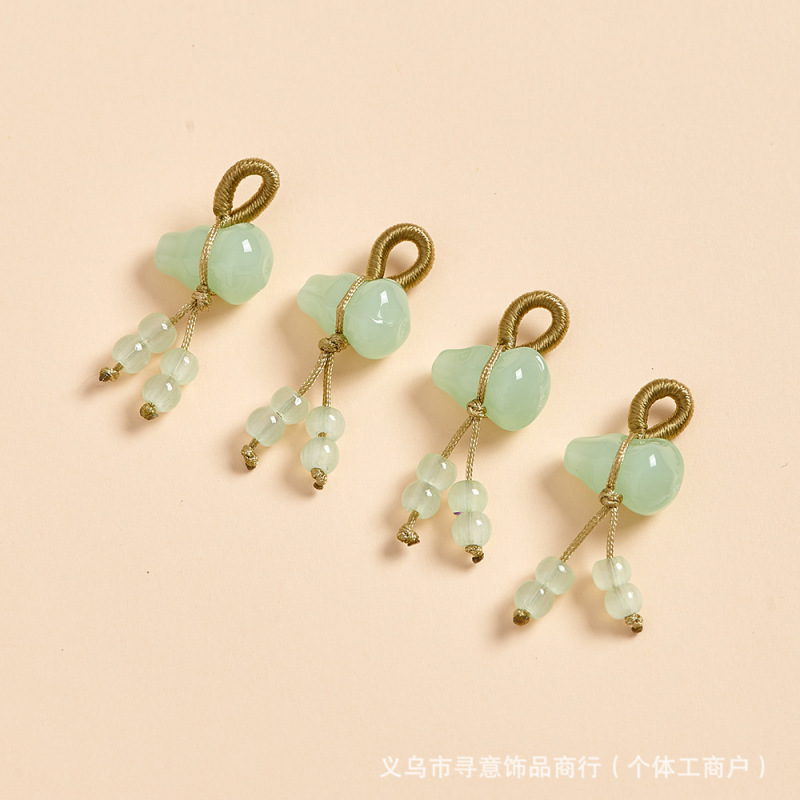 铃兰花琉璃小提溜抖音直播手串挂件吊坠蝴蝶手工编织diy手链配件|undefined