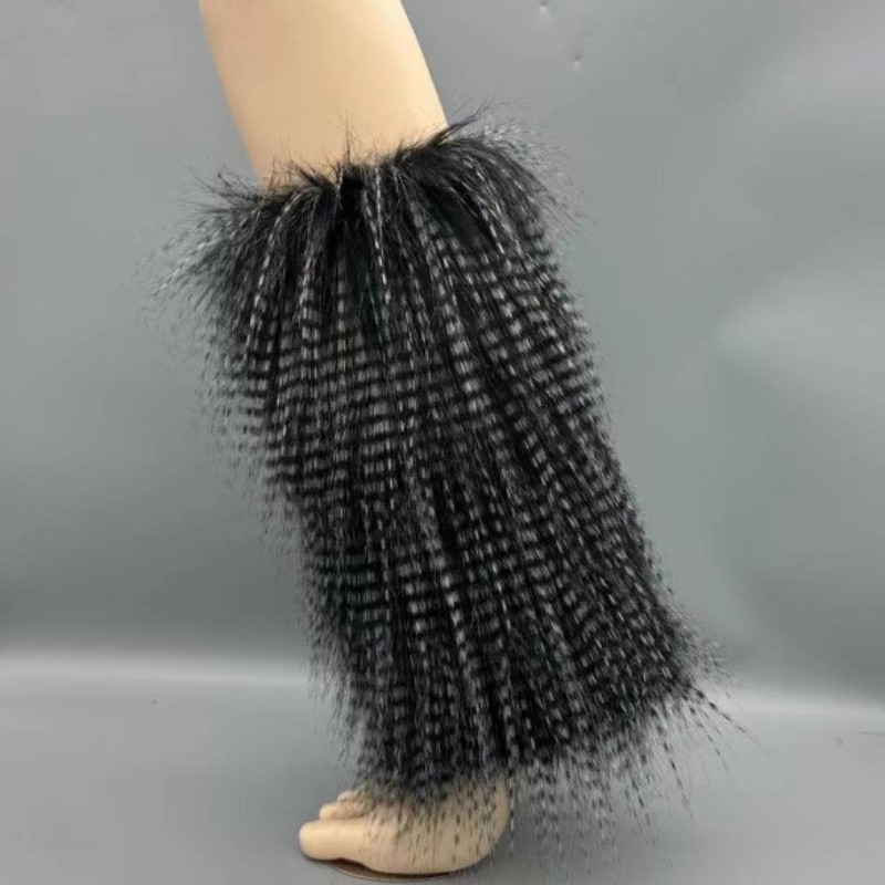 Faux Fur Boot Covers Warm Plush Slippers Universal Fox Fleece Leg Warmers for Girls Autumn Winter Faux Fur Slippers
