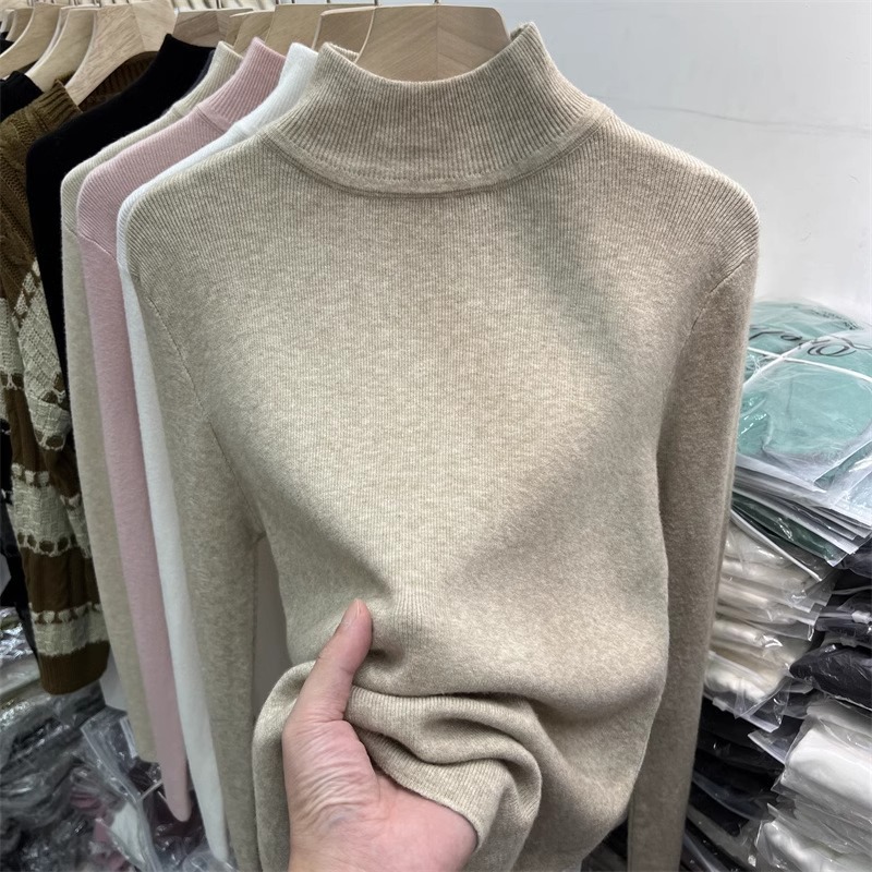 210g Weight Long Sleeve Sleeve Length Pullovers Placket Type Polyester Fabric Type Regular Top Length Sweater Tops Type Daily Occasion High Neck Neckline Slim Fit Type Stripe Pattern Winter, Autumn Season Women's Gender Elegant Style Wholesale Women's Elegant Stripe Long Sleeve Sweaters & Cardigans 3