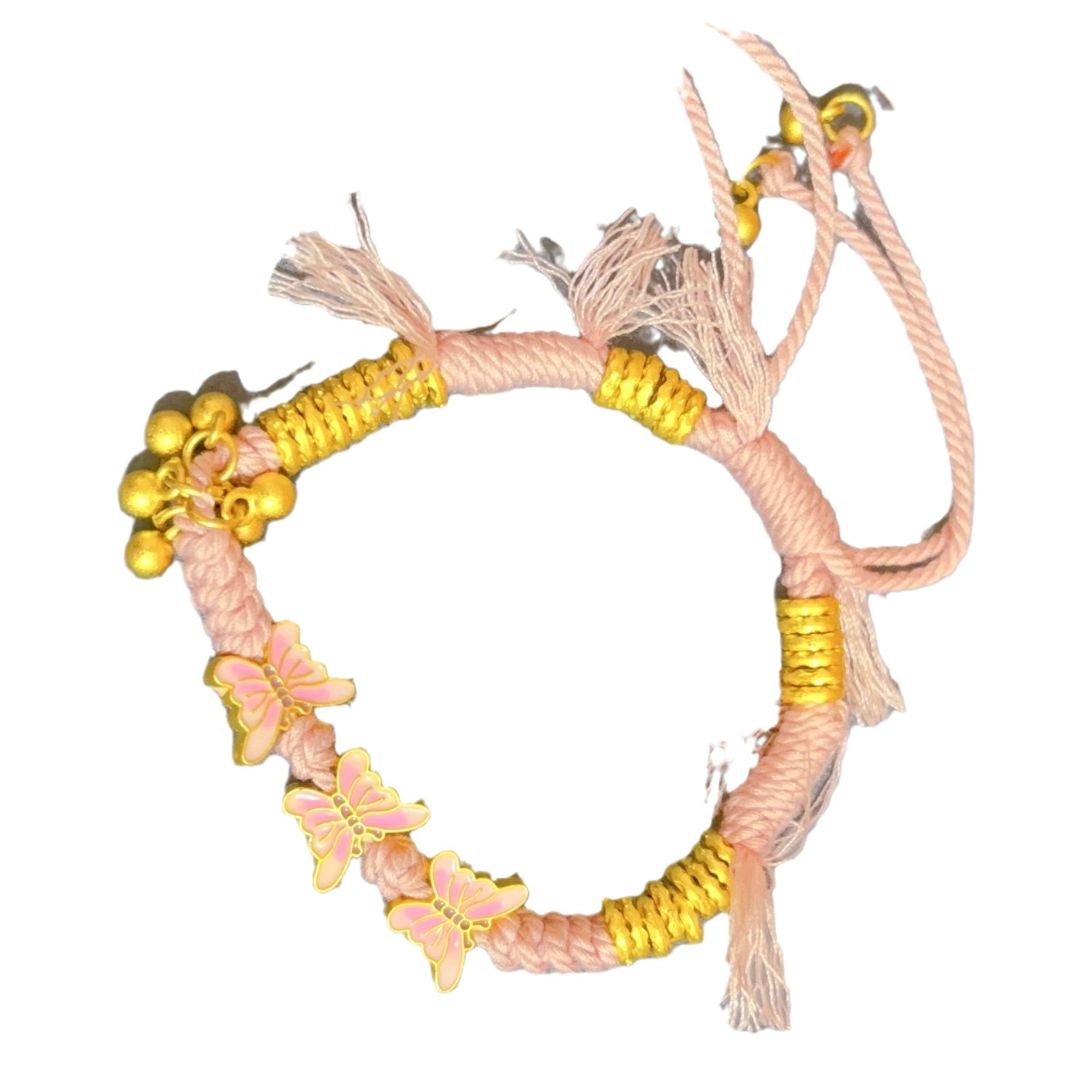 Ancient sand gold enamel butterfly wrap hammer pattern bracelet gold-plated women's waist wrap hand rope bracelet supply_voghion.com