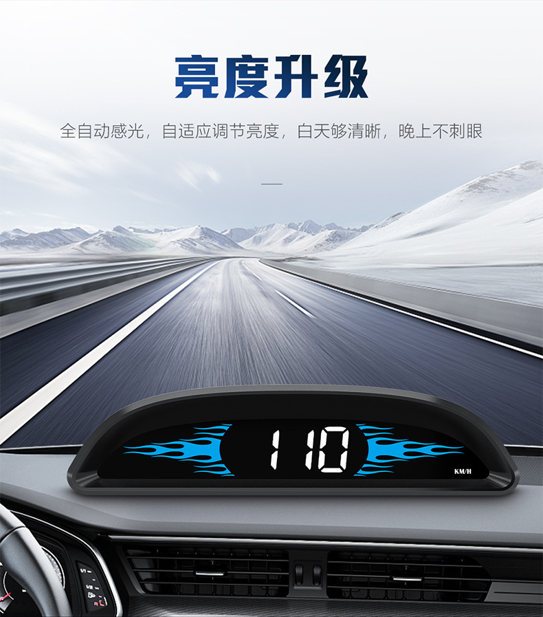 New cross-border car HUD high-definition head-up display, car OBD outdoor off-road vehicle water temperature and fuel consumption head-up display