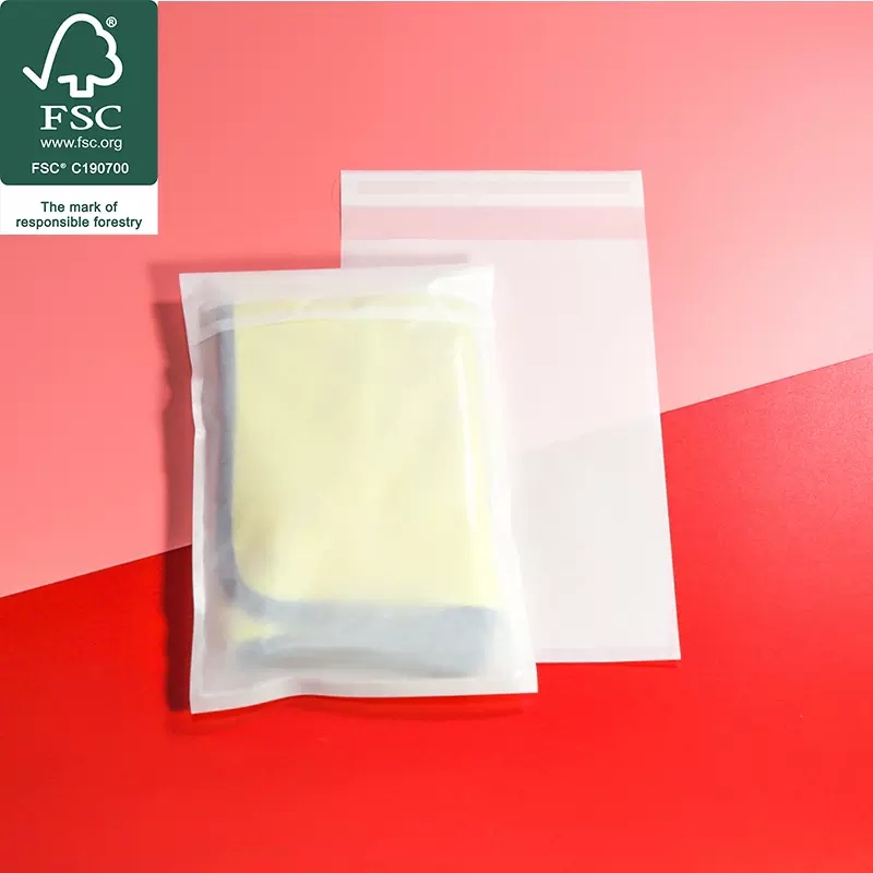 蜡光纸袋现货 12*22+4cm环保可降解格拉辛纸袋 环保服装纸袋厂家