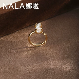 Nala娜啦新中式珍珠戒指女轻奢高级感活口设计小众气质指环配饰