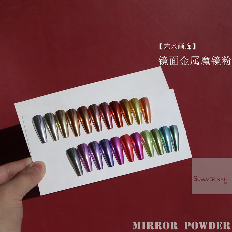 Art Gallery Electroplated Magic Mirror Powder Stainless Steel Mirror Nail Art Mirror Powder New Year Red Christmas Nails Metal Style