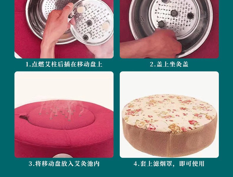 Moxibustion Cushion Accessory Tray Metal Moxa Stick Holder Ash Catcher for Sit Moxa Device in use