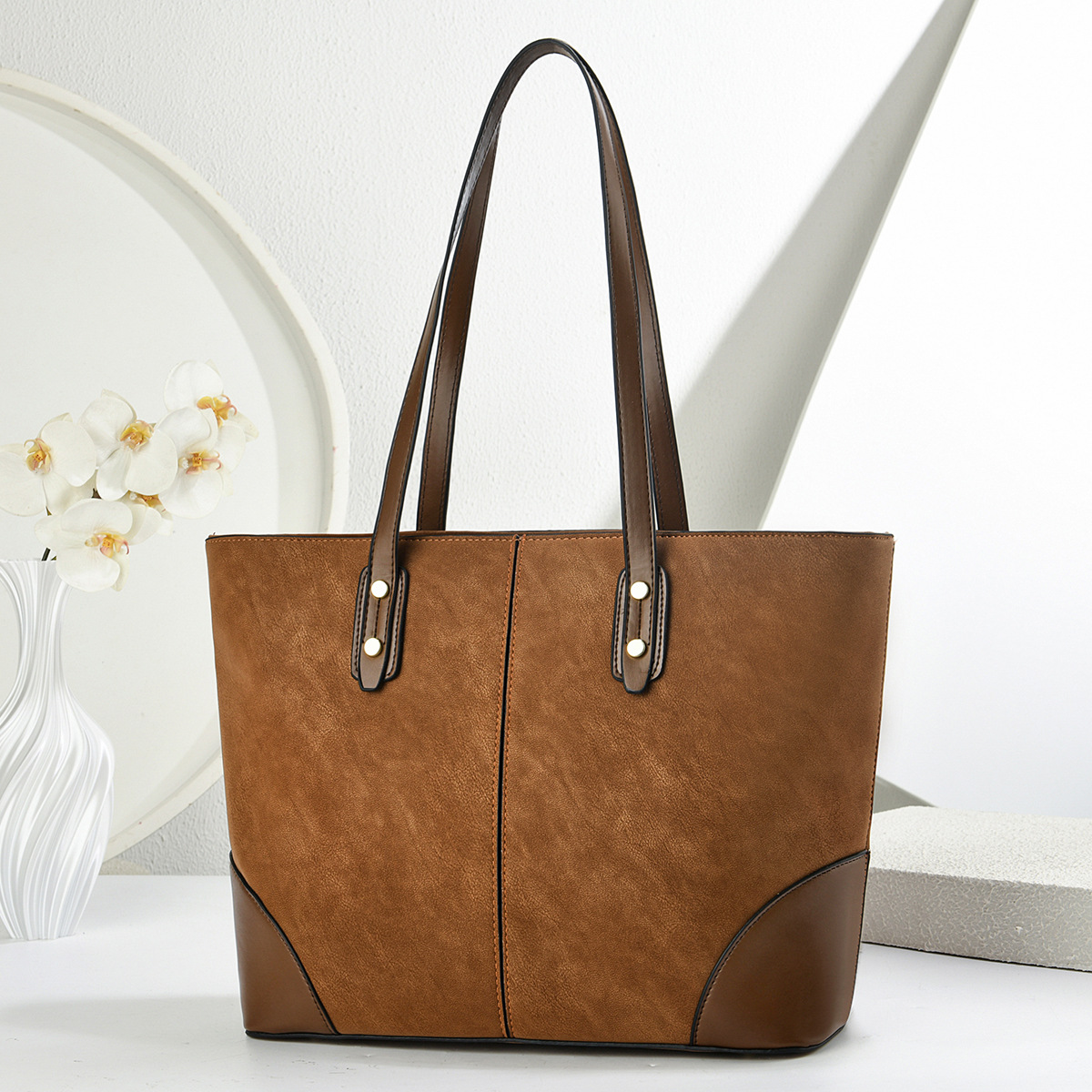 Simple retro temperamento bolso de hombro nuevo bolso de color sólido bolso de mano mochila de viaje casual Totebag